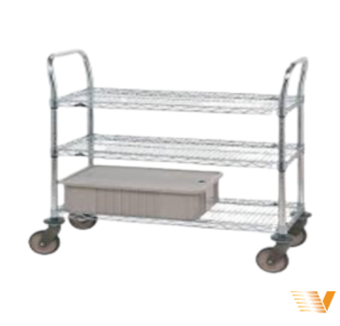 Xe đẩy inox 3 tầng (có bánh)
